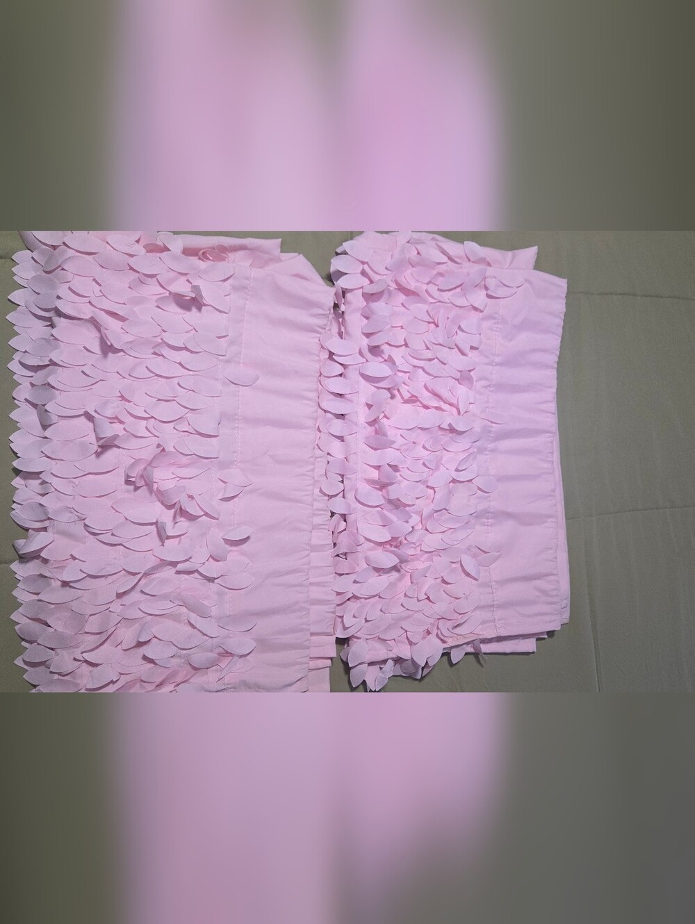 Nanette Lepore Blush Pink 3D Petal Curtain Panels Set of 2